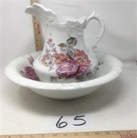 Decorative water pitcher and basin