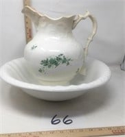 Decorative water pitcher and basin