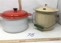 Two enamelware pots