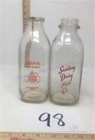 Vintage Sanitary dairy milk bottles