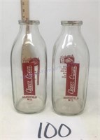 Vintage Clover cream milk bottles