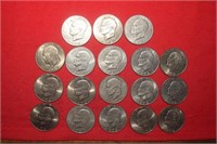 (18) 1972 Eisenhower Dollars