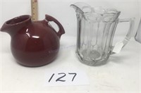 Two vintage pitchers, one Harliquen USA