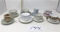 8 Vintage Tea cups and saucers