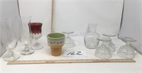Miscellaneous glassware, stemware vases