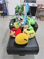 CHAIR AND OTTOMAN WITH COLLECTIBLE TOYS