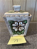 Vintage 4 Leaf Clover Ceramic Lidded Jar
