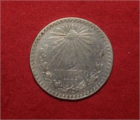 1938 Mexico Peso  ASW 0.3857oz  Fine 0.720