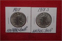 1918 & 1918-S Walking Liberty Half Dollars