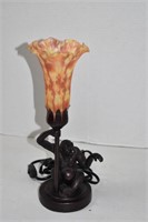 Monkey Lamp with Art Glass Tulip Shade