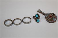 multi lot inc. 925 Native American Turquoise ring