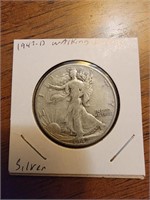 1942-D Silver half dollar