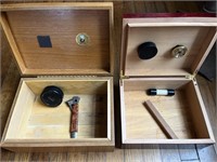 Two Wooden Cigar Humidors