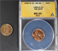 1902 INDIAN & 1960-D LINCOLN CENT
