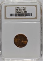 1927 WHEAT CENT NGC MS 66 RD