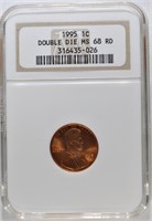 1995 LINCOLN CENT NGC DDO MS 68 RD