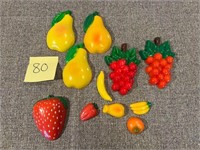 Vintage Colorful Fruit Magnets
