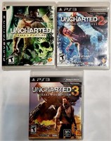 Nice Lot Of 3 PS3 Uncharted Games