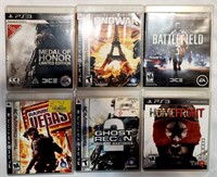 Nice Lot Of 6 PS3 War Video Games