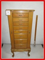 Large Wood JEWELRY CABINET