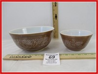 2 - Vintage PYREX Bowls - Woodland Pattern
