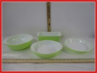 4 - Vintage PYREX Dishes - LIME GREEN