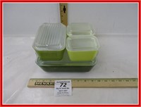 4 Vintage PYREX Refrigerator Dishes with Lids