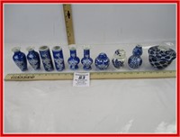 Small Blue & White Ceramic VASES-DISHES