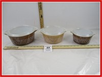 3 - Vintage PYREX Casserole Nesting Dishes
