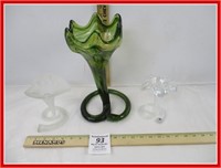 Decorative Hand Blown Glass Vases  - qty 3