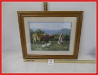 Wood Framed and Matted Farm Print