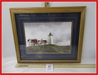 Wood Framed and Matted LIGHTHOUSE PRINT