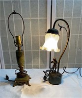 2 Vintage Marble Lamps