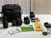Canon T70 Camera, Sears No. 202 Lens, Bag & More