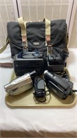 2 JVC Compact VHS Camcorders & Magnavox Movie