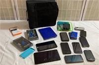 Tray of Phones, Tablets, Cases & More
