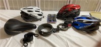 Bike Accessories Lot, Helmets, Locks & More