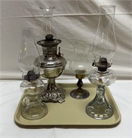 Vintage Glass oil Lamps & More