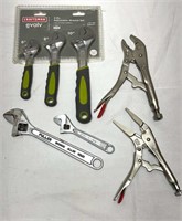New Craftsman 3pc  Adjustable Wrench set & Vise