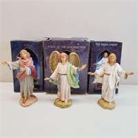 3 Fontanini Figurines - Risen Christ, Angel, John