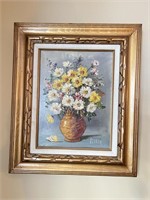 Framed Signed Original Floral Oil Painting