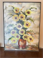 Large 3'x4' Vintage Orignal Floral Oil Painting
