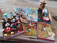 FLAT OF DISNEY WATCHES, MICKEY MOUSE BOOKS,