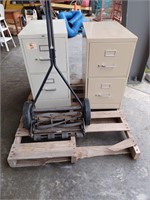 PALLET W/TWO 2 DRAWER METAL FILE CABINETS,