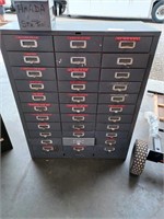 METAL CABINET W/SEVERAL DRAWERS - EMPTY
