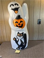 Empire Happy Ghost Holding Pumpkin, Cat Blow Mold