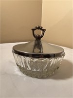Vintage Cut Glass Powder Jar Box