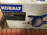 Kobalt 25 ft corded auto feed drain auger