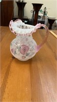 Fenton Hand Painted Pitcher Singed