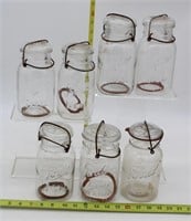 (7) GLASS BAIL TOP CANNING JARS